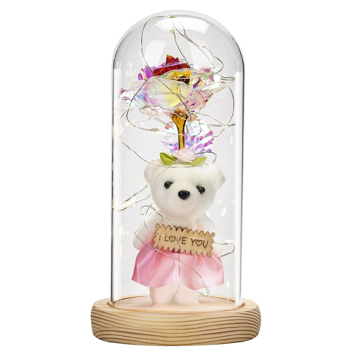 Rose Flower Gift Light Up Rose Flowers Giftglass Rose Flower Gift For Women Valentines Day Image 3
