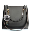 Handbag For Women And Girls Stylish Black Faux Leather/Leatherette Bag Image 1