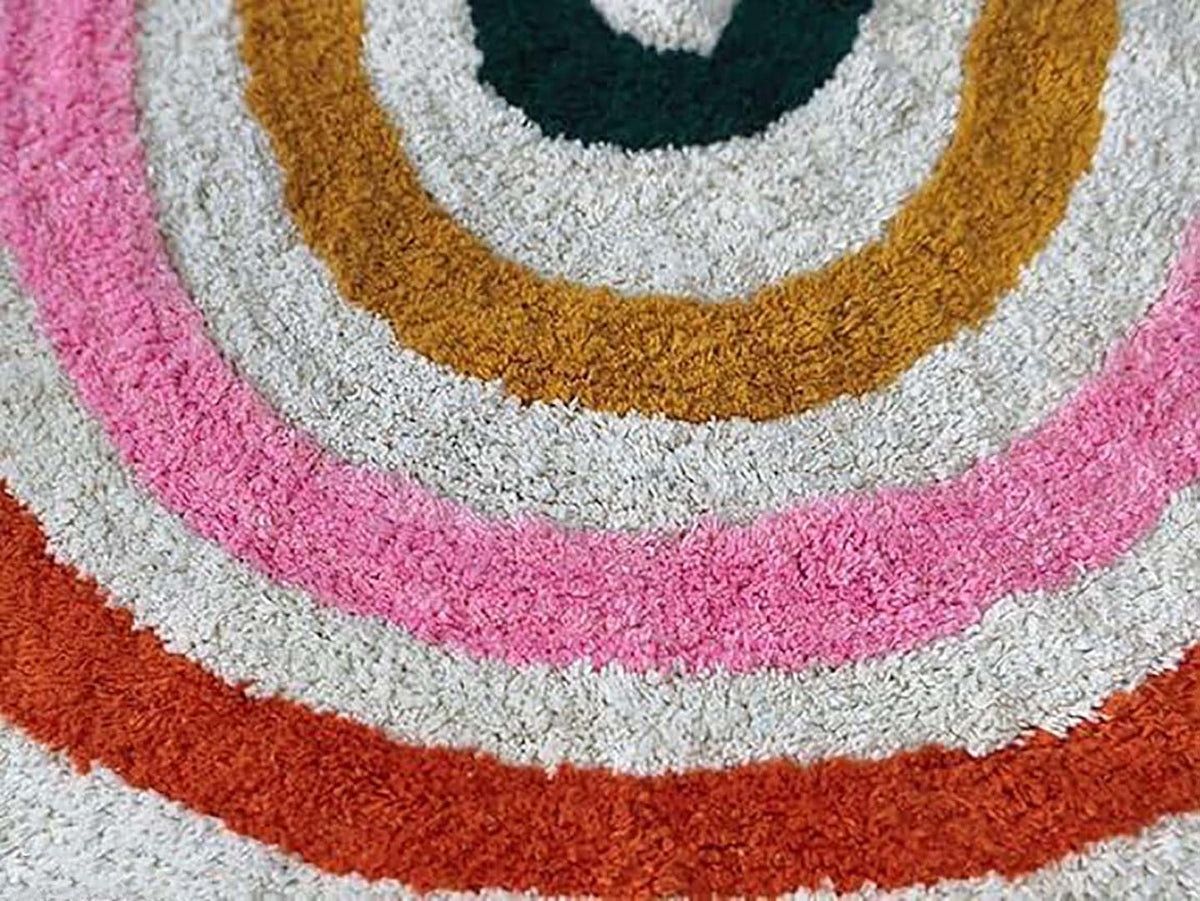 Cotton Anti-Slip Doormat for Home & Bathroom Entrance Multicolor Semi Circle Mat (40x60 cm) Image 2
