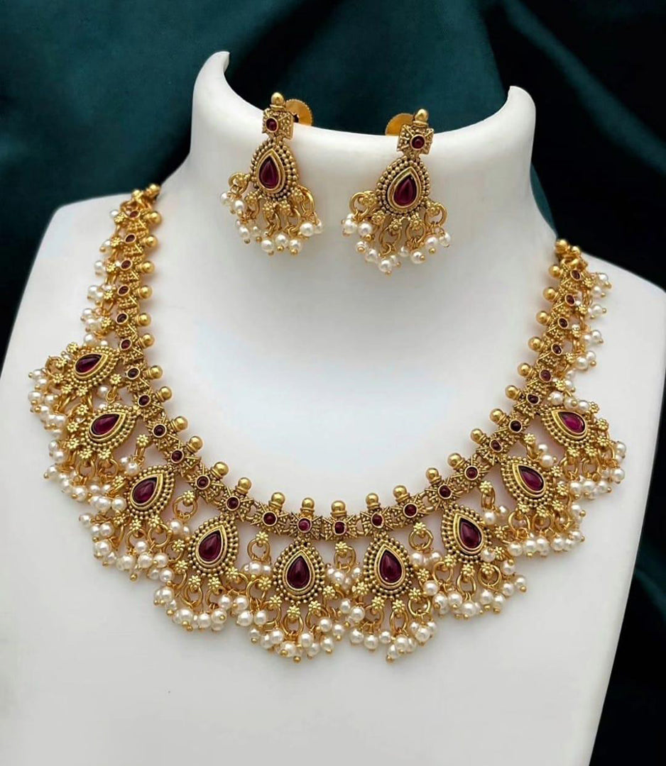 Premium Artificial Traditional Jewelry Collection: Ethnic Necklace & Earring Sets Image 1