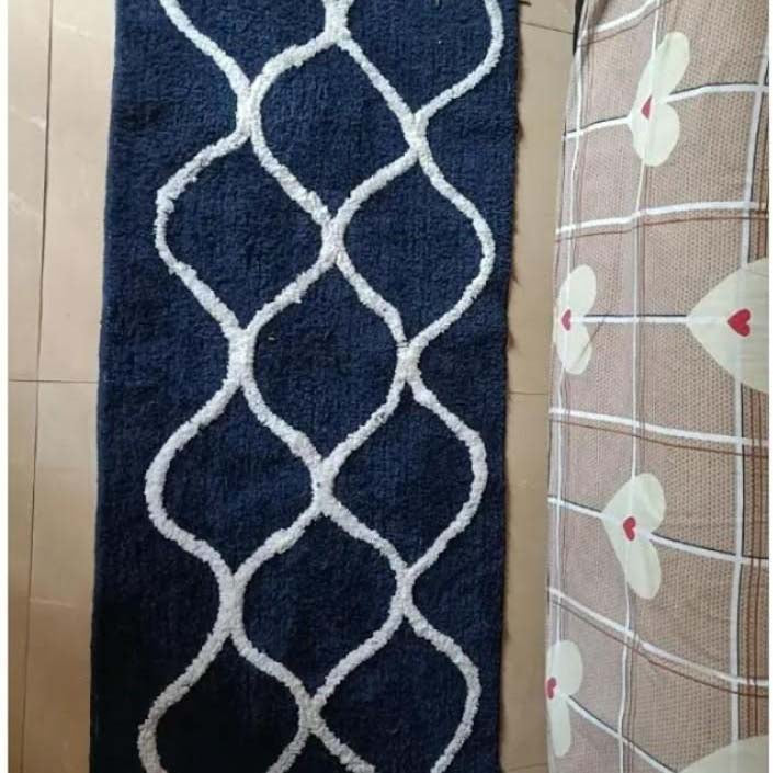 Microfiber Anti-Slip Doormat for Home & Bathroom Entrance Blue Rectangular Mat (2x5 Feet) Image 3
