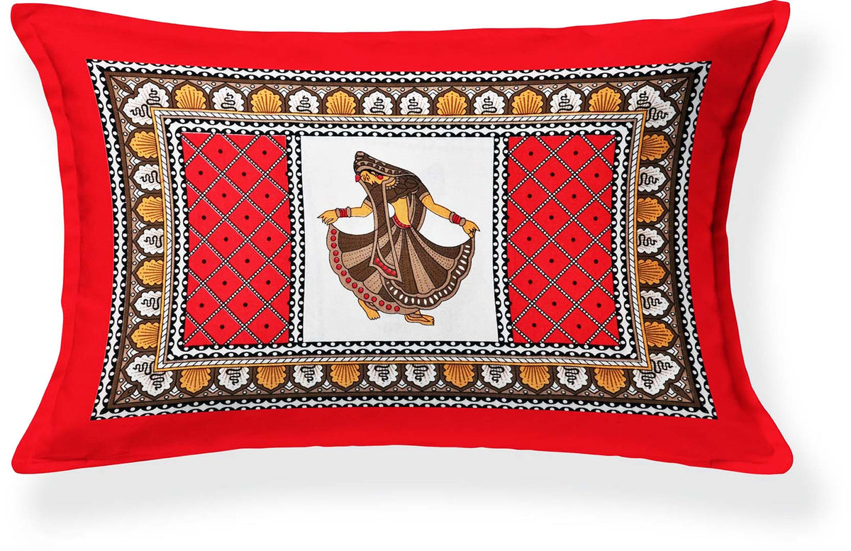 Cotton (60x90 Inch) Single Size Bedsheet With 1 Pillow Cover in Red Color Image 2