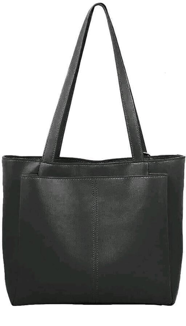 Handbag For Women And Girls Stylish Black PU Leather Bag Image 2