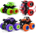 Monster Truck Friction Powered 4Wd Cars Toys 360 Degree Stunt Push Go Truck For Toddlers Kids Gift Pack Of 2 Car Image 3