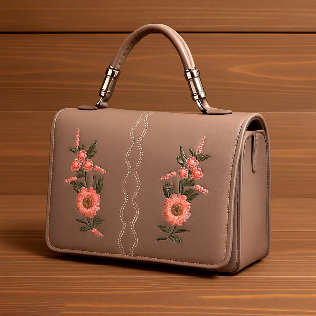 Handbag For Women And Girls Stylish Brown PU Leather Bag Image 1