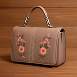 Handbag For Women And Girls Stylish Brown PU Leather Bag Image 1