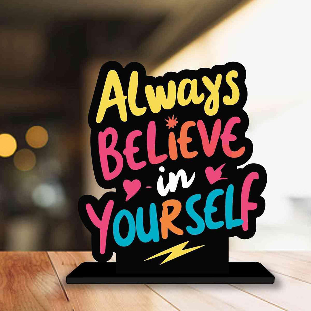 Phirki Studio Believe In Yourself Table Stand Showpiece Table Decor For Office Desk Home Decoration Living Room Bedroom Home Decor Decorative Showpiece Gifting Item Image 2