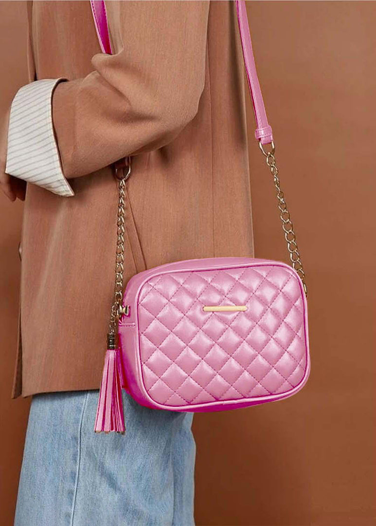 Handbag For Women And Girls Stylish Pink PU Leather Bag Image 2