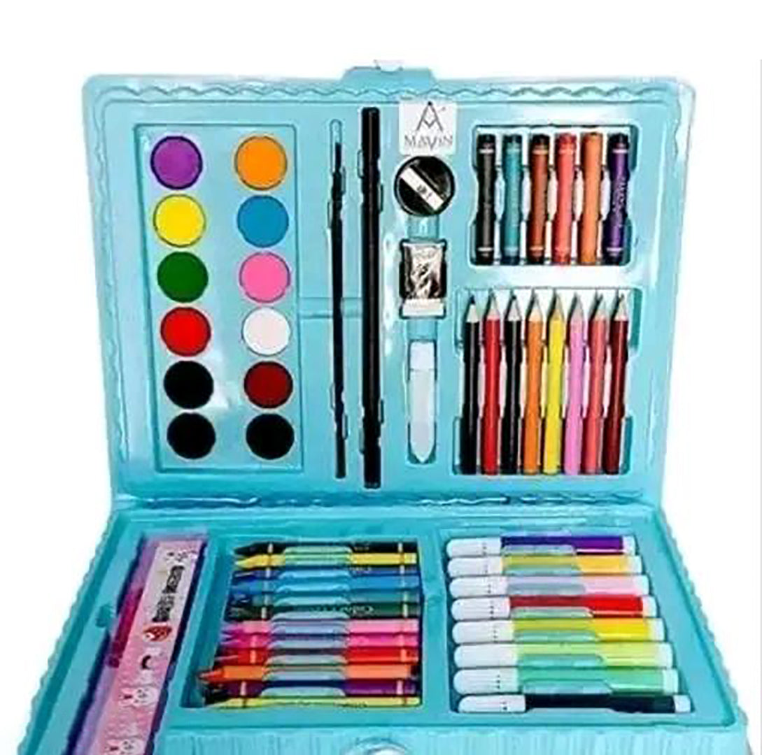 Kids Cartoon Drawing Painting Colour Kit 68 Pcs Art Craft Set With Carry Case Water Colors Crayons Sketch Pens For Girls Boys Image 2