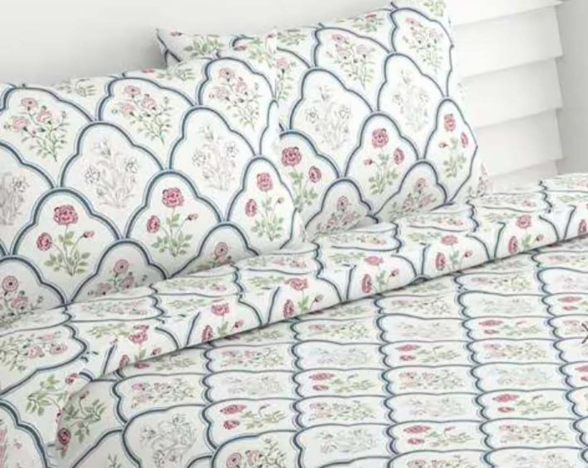 Glace Cotton (90x90 Inch) Double Size Bedsheet With 2 Pillow Cover in Multicolor Image 3