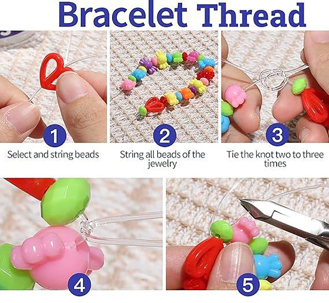 1 Mm 2Pcs Of Transparent Stretchy Elastic Cord Clear Round For Beading Necklaces Bracelet Spool Necklace Jewellry Making And Craft Bracelet Beads Thread Making Wire Roll Pack Of 2 Image 4