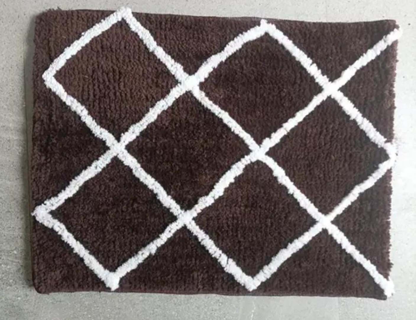 Microfiber Anti-Slip Doormat for Home & Bathroom Entrance Brown Rectangular Mat (2x4 Feet) Image 2