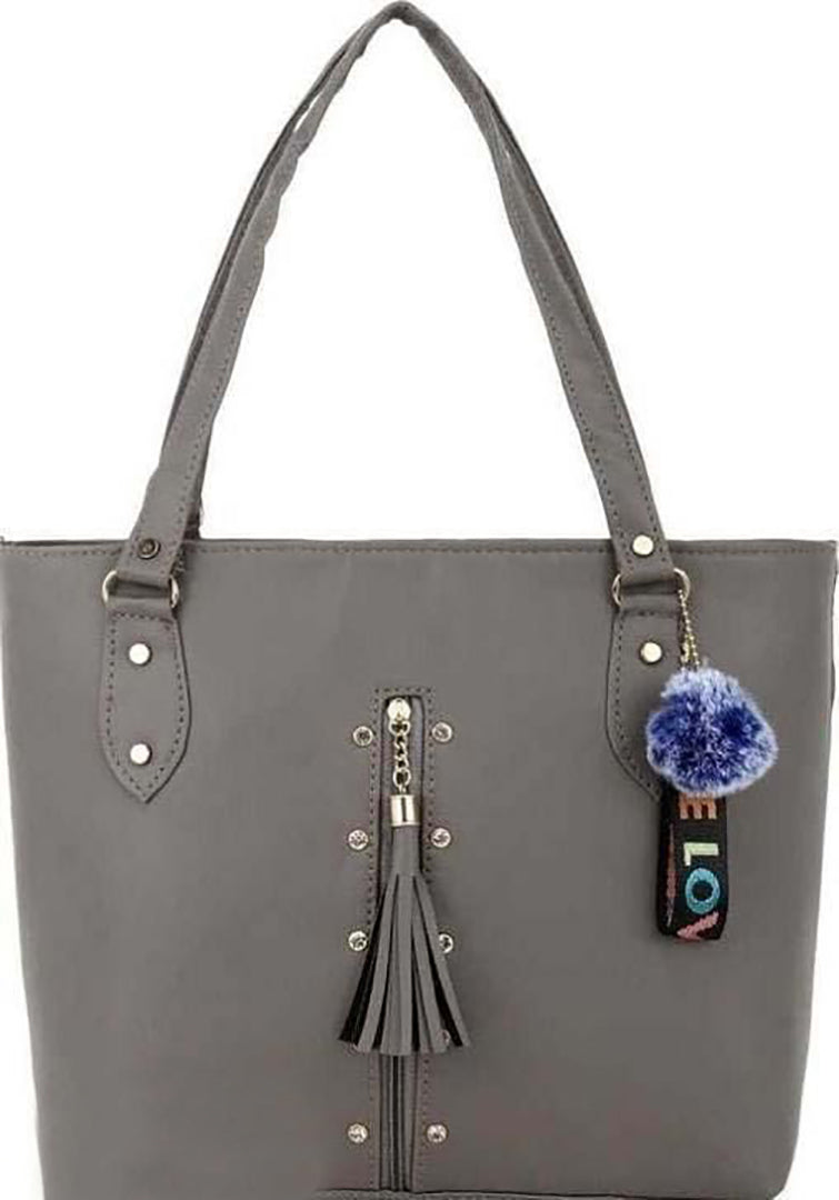 Handbag For Women And Girls Stylish grey PU Leather Bag Image 1