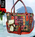 Handbag For Women And Girls Stylish Multicolor Canvas & Leather Bag Image 1