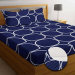 Glace Cotton (78x72 Inch) Double Size Bedsheet With 2 Pillow Cover in Blue Color Image 1