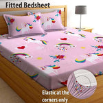 Glace Cotton (78x72 Inch) Double Size Bedsheet With 2 Pillow Cover in Multicolor Image 1
