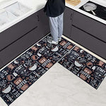 Velvet Anti-Slip Doormat for Home & Bathroom Entrance Multicolor Rectangular Mat (41x122 & 40x60 cm) 2 Pcs Image 1