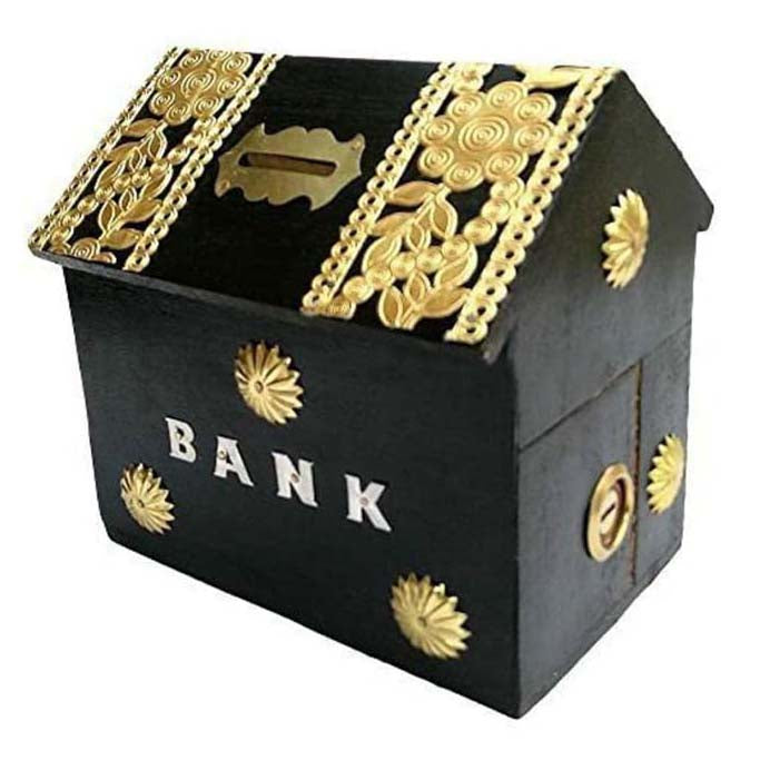 Wooden Money Bank Hut Style Kids Piggy Coin Box Hut Shape Piggy Bankmoney Bank For Kids And Adult Black Gifts For Kids Image 2