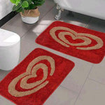 Microfibre Anti-Slip Doormat for Home & Bathroom Entrance Red Rectangular Mat (2x3 Feet) 2 Pcs Image 2