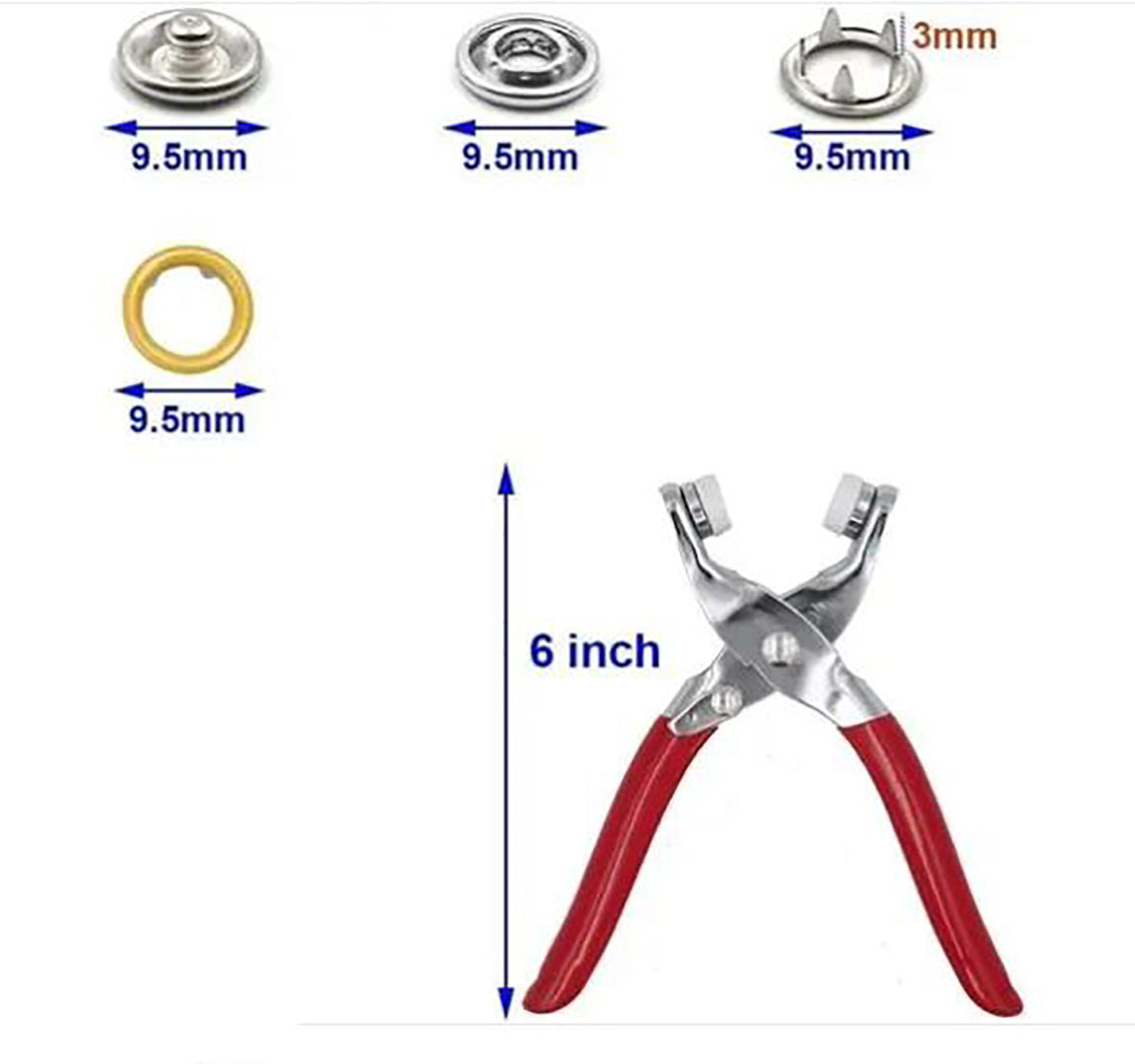 Snap Buttons Kitcraftsmanship Diy 100 Sets Metal Snaps Buttons With Fastener Pliers Press Tool Kit For Clothing Sewing And Crafting Image 4