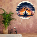 Sdf Meditation Buddha Wooden Wall Hanging Wall Painting For Home Decoration Gift 95 X 95 Inch Pack Of 1 Multi Image 2