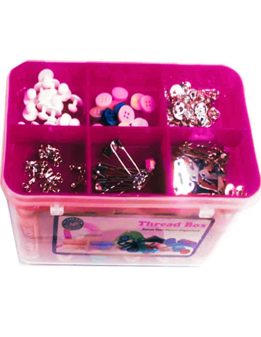 Empty Thread Box Needle Sui Dhaga Kit in Orange Color For Home And Travel Sewing Kit Box Image 3