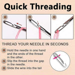 30Pcs Easy Self Threading Quilting Needles Set With Wooden Storage Case Long Needles For Hand Sewing Embroidery Diy Crafting Image 4