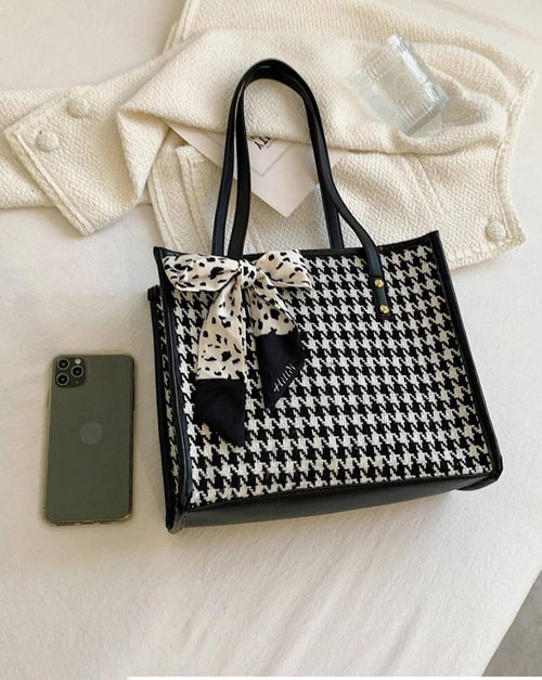 Handbag For Women And Girls Stylish Black & White PU Leather Bag Image 2