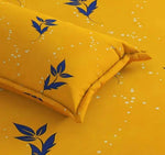 Cotton (78x72 Inch) Double Size Bedsheet With 2 Pillow Cover in Yellow Color Image 2