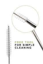 Eco Friendly Reusable Stainless Steel Straws Set 4 Pcs 2 Bent 2 Straight With Cleaning Brush Suitable For 20 Oz 30 Oz Tumblers Bpa Free Metal Drinking Straws Image 4