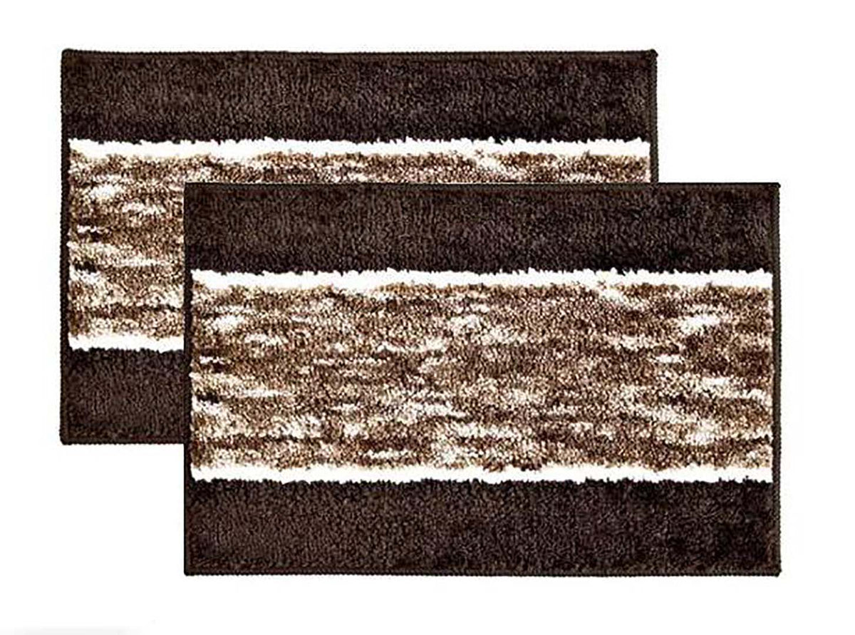 Microfiber Anti-Slip Doormat for Home & Bathroom Entrance Multicolor Rectangular Mat (40x60 cm) 2 Pcs Image 1