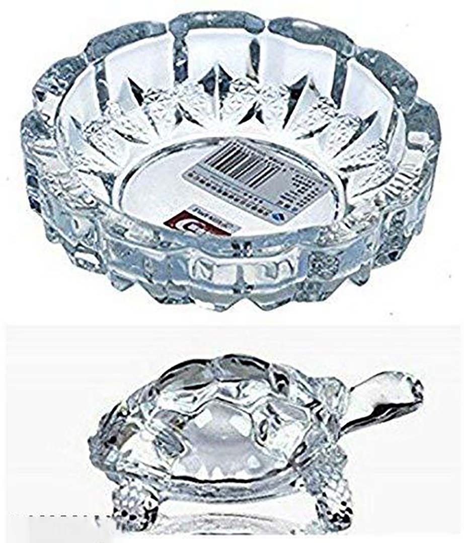 Crystal Tortoise With Plate Vastu Showpiece Set For Good Luck Feng Shui Kachua Turtle Transparent Image 1