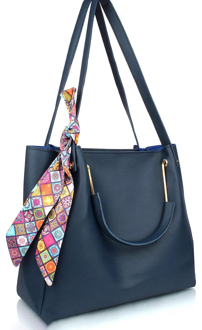Handbag For Women And Girls Stylish blue PU Leather Bag Image 2