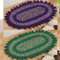 Cotton Anti-Slip Doormat for Home & Bathroom Entrance Multicolor oval Mat (40x60 cm) 2 Pcs Image 1