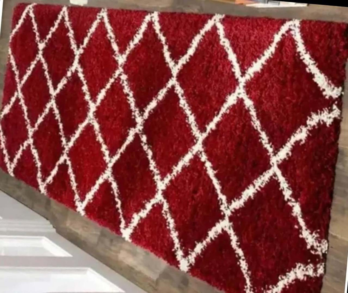 Microfiber Anti-Slip Doormat for Home & Bathroom Entrance Red Rectangular Mat (2x4 Feet) Image 1