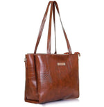 Handbag For Women And Girls Stylish Tan PU Leather Bag Image 2