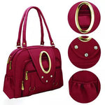 Handbag For Women And Girls Stylish Red PU Leather Bag Image 2