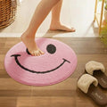 Microfiber Anti-Slip Doormat for Home & Bathroom Entrance Pink round Mat (21x21 Inch) Image 1