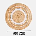 Jute Anti-Slip Doormat for Home & Bathroom Entrance Beige round Mat (80 cm) Image 2