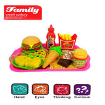 18 Pcs Play Fast Food Set Pretend Play Barger Fries And Ice Cream With Trey Food Toy Image 3