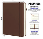 Executive A5 Diary Notebook With Pen Holder A5 Note Book Single Rule 200 Pages Brown Image 4