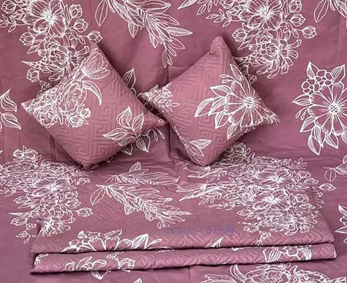Cotton (90x100 Inch) Double Size Bedsheet With 2 Pillow Cover in Multicolor Image 1