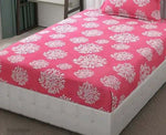 Cotton (60x90 Inch) Single Size Bedsheet With 1 Pillow Cover in Pink Color Image 3