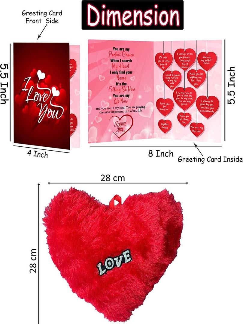 Valentines Day Gift Set For Her Coffee Mug Artificial Rose Greeting Card Red Soft Heart Combo Anniversary Gift For Wife Girlfriend Boyfriend Husband Pack Of 4 Image 2