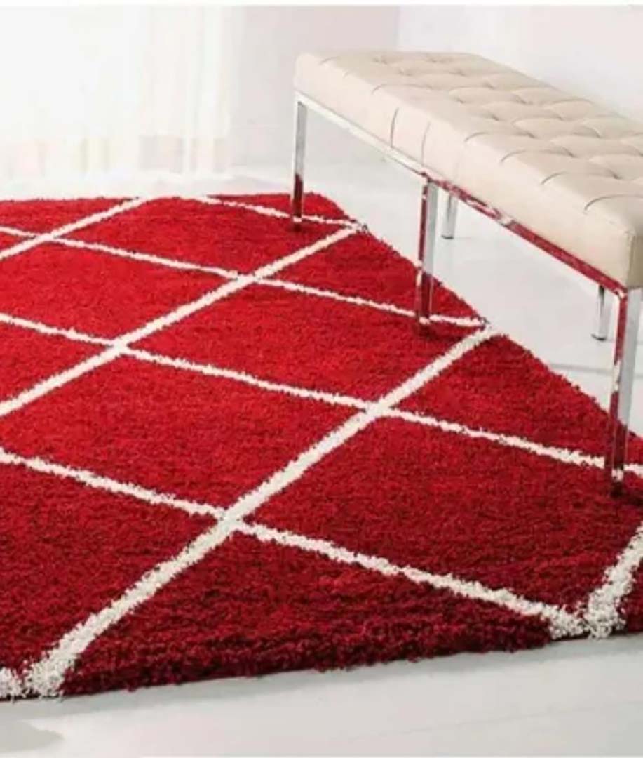 Microfiber Anti-Slip Doormat for Home & Bathroom Entrance Red Rectangular Mat (2x4 Feet) Image 2