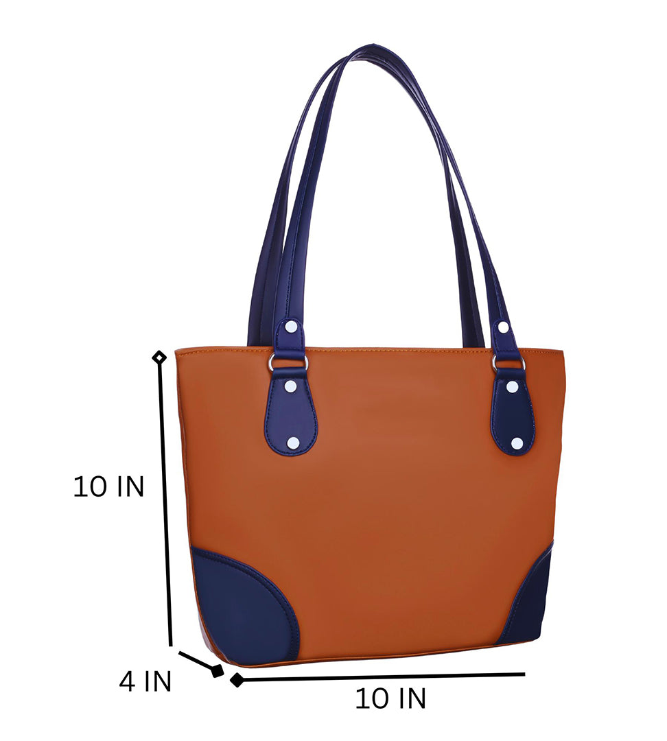 Handbag For Women And Girls Stylish Brown PU Leather Bag Image 4