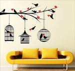 Wall Sticker Love Birds With Hearts 125 X 85 Cms Magical Tree 150 X 150 Cms Free Bird Case Black 150 X 115 Cms Sb Flowers 35 X11 Cms Matrial Vinyl Image 2