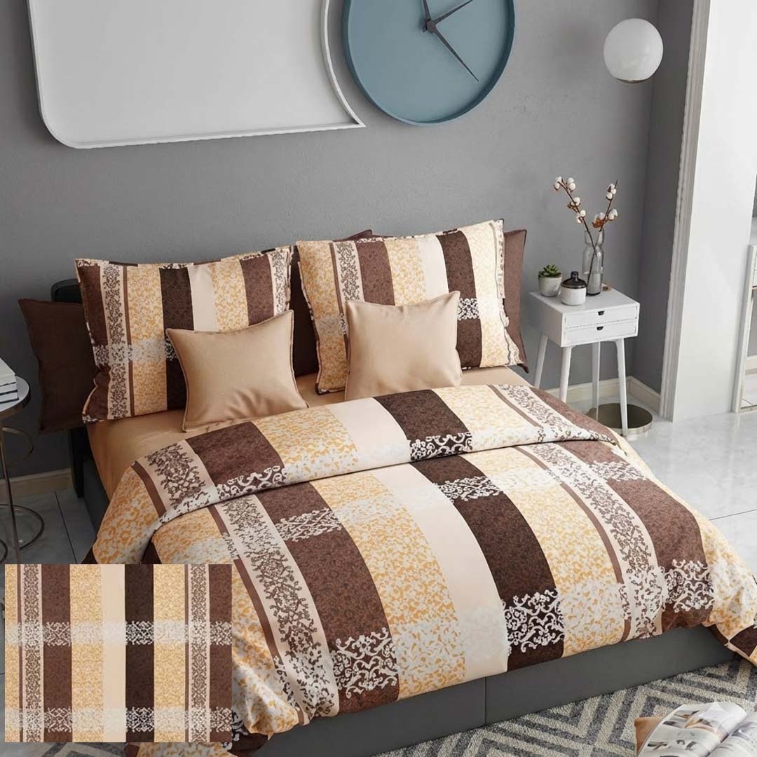 Cotton (90x100 Inch) Double Size Bedsheet With 2 Pillow Cover in Multicolor Image 1