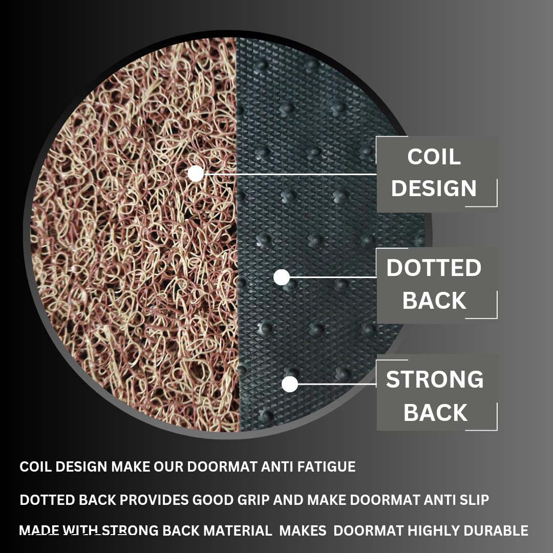 PVC Anti-Slip Doormat for Home & Bathroom Entrance Beige Rectangular Mat (40x60 cm) Image 3