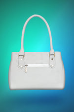 Handbag For Women And Girls Stylish grey Faux Leather/Leatherette Bag Image 3